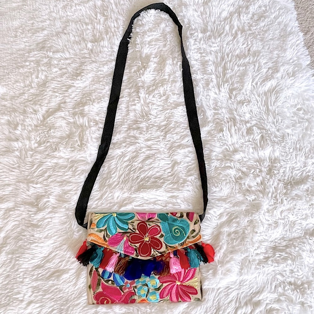 Handmade Mexican Colorful Tassel Crossbody Purse
